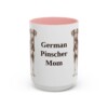 15oz-german-pinscher-mug-mom-pink 15oz German Pinscher Dog Mom Mug, Pink, front view