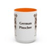 15oz German Pinscher Mug, Orange, front view