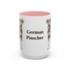 15oz German Pinscher Mug, Pink, front view
