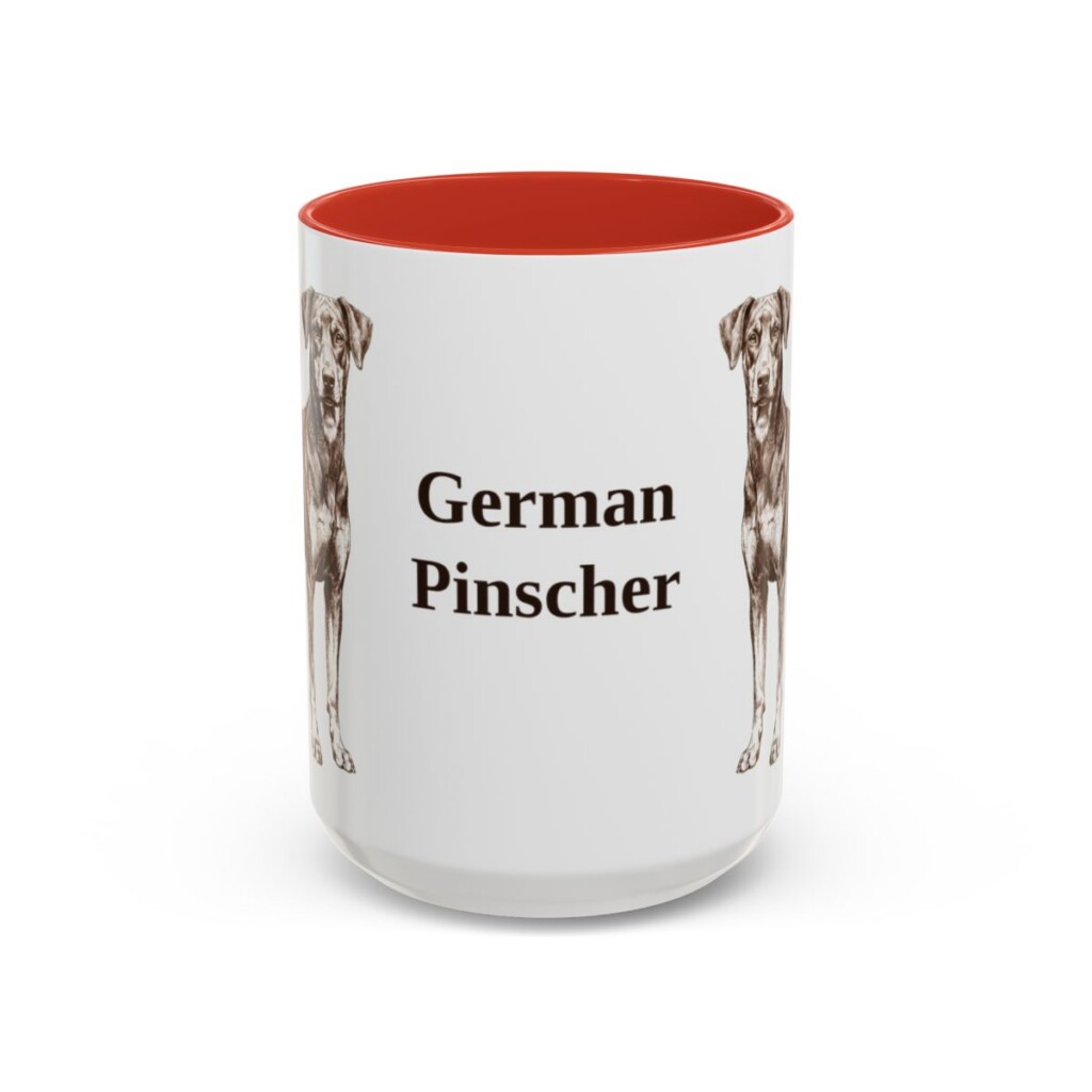 15oz German Pinscher Mug, Red, front view