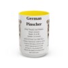 15oz German Pinscher Mug, Yellow, front view