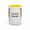 15oz German Pinscher Mug, Yellow, front view