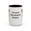 15oz German Shorthaired Pointer Mug, Black, front view