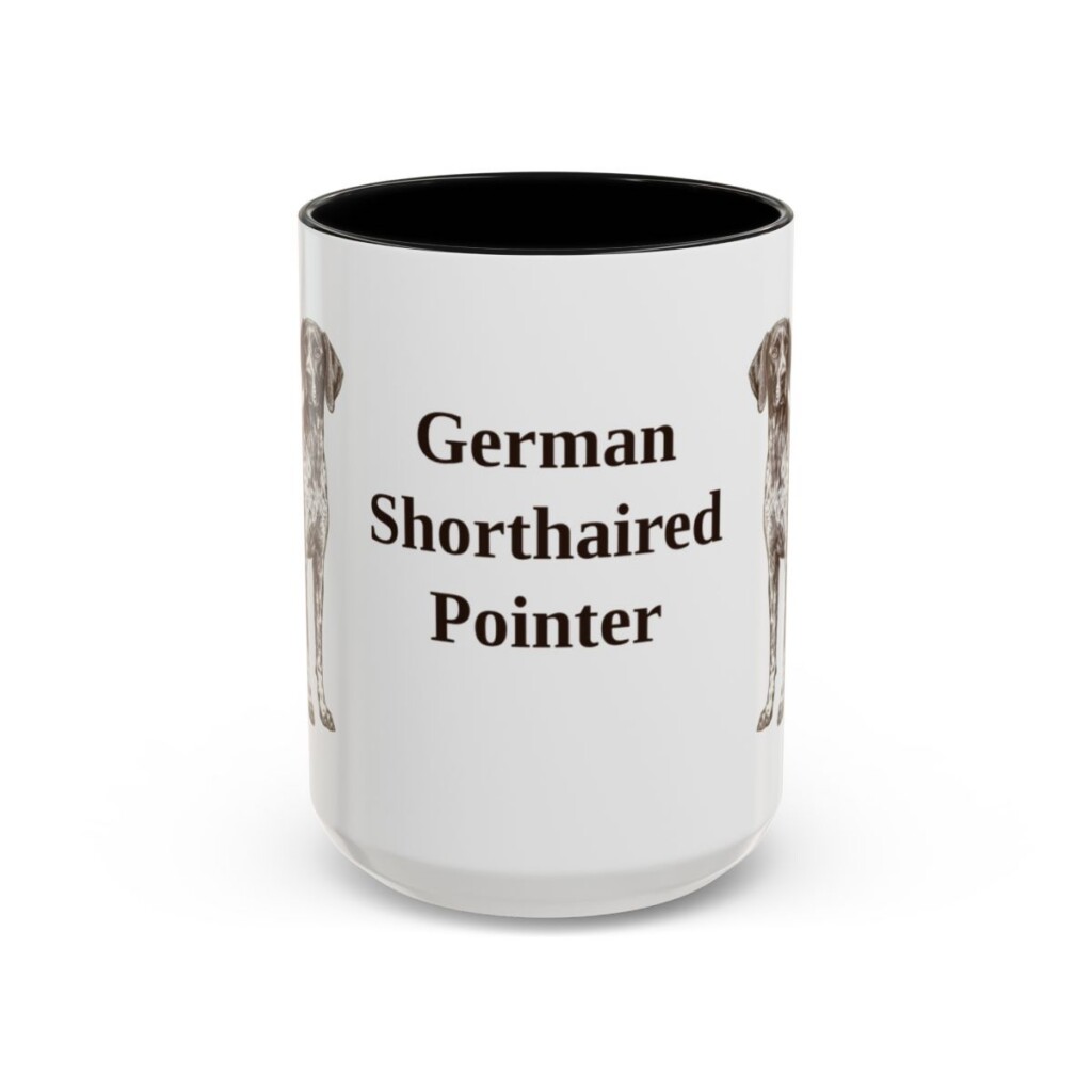 15oz German Shorthaired Pointer Mug, Black, front view