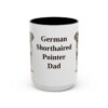 15oz German Shorthaired Pointer Dog Dad Mug, Black, front view