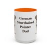 15oz German Shorthaired Pointer Dog Dad Mug, Orange, front view