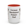 15oz German Shorthaired Pointer Dog Dad Mug, Red, front view