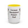 15oz German Shorthaired Pointer Dog Dad Mug, Yellow, front view