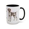 15oz Funny German Shorthaired Pointer Mug, Black, right side view