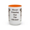 15oz Funny German Shorthaired Pointer Mug, Orange, front view