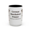15oz German Shorthaired Pointer Latin Mug, Black, front view