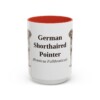 15oz German Shorthaired Pointer Latin Mug, Red, front view