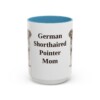 15oz German Shorthaired Pointer Dog Mom Mug, Light Blue, front view