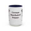 15oz German Shorthaired Pointer Mug, Navy, front view