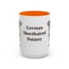 15oz German Shorthaired Pointer Mug, Orange, front view