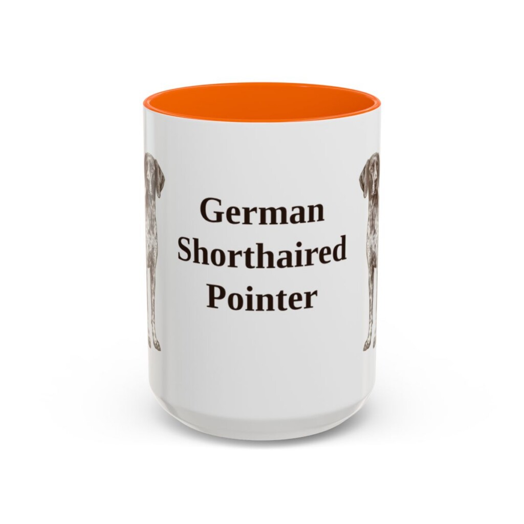 15oz German Shorthaired Pointer Mug, Orange, front view