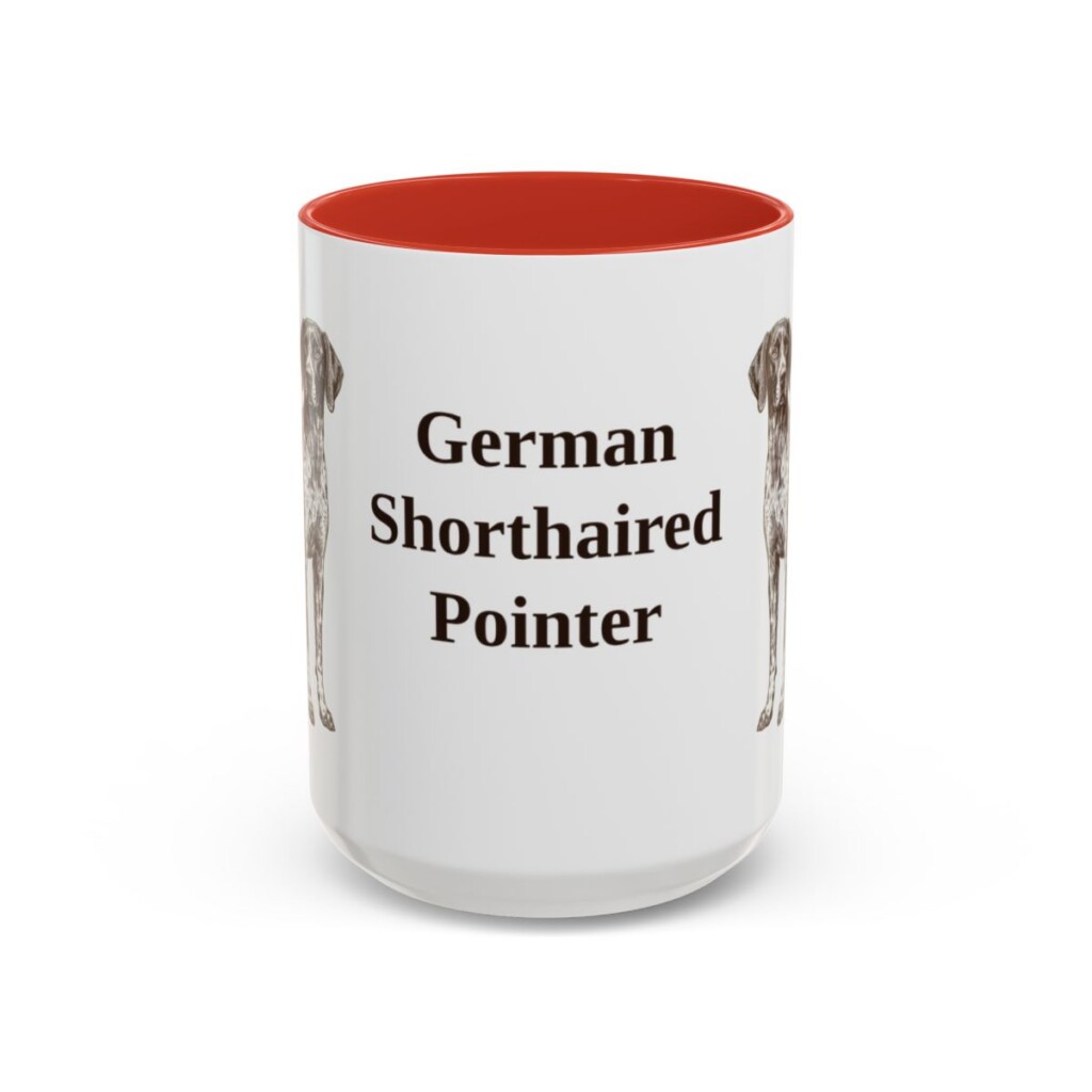 15oz German Shorthaired Pointer Mug, Red, front view