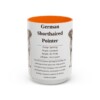 15oz German Shorthaired Pointer Mug, Orange, front view
