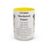 15oz German Shorthaired Pointer Mug, Yellow, front view