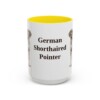 15oz German Shorthaired Pointer Mug, Yellow, front view