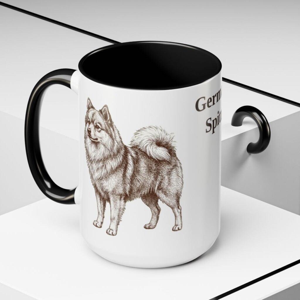 15oz German Spitz Mug, Black, lifestyle photo