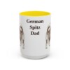 15oz German Spitz Dog Dad Mug, Yellow, front view