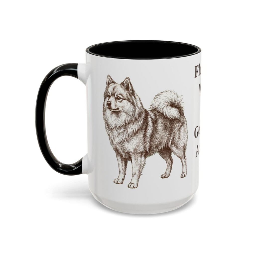 15oz Funny German Spitz Mug, Black, left side view