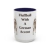 15oz Funny German Spitz Mug, Navy, front view