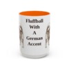 15oz Funny German Spitz Mug, Orange, front view
