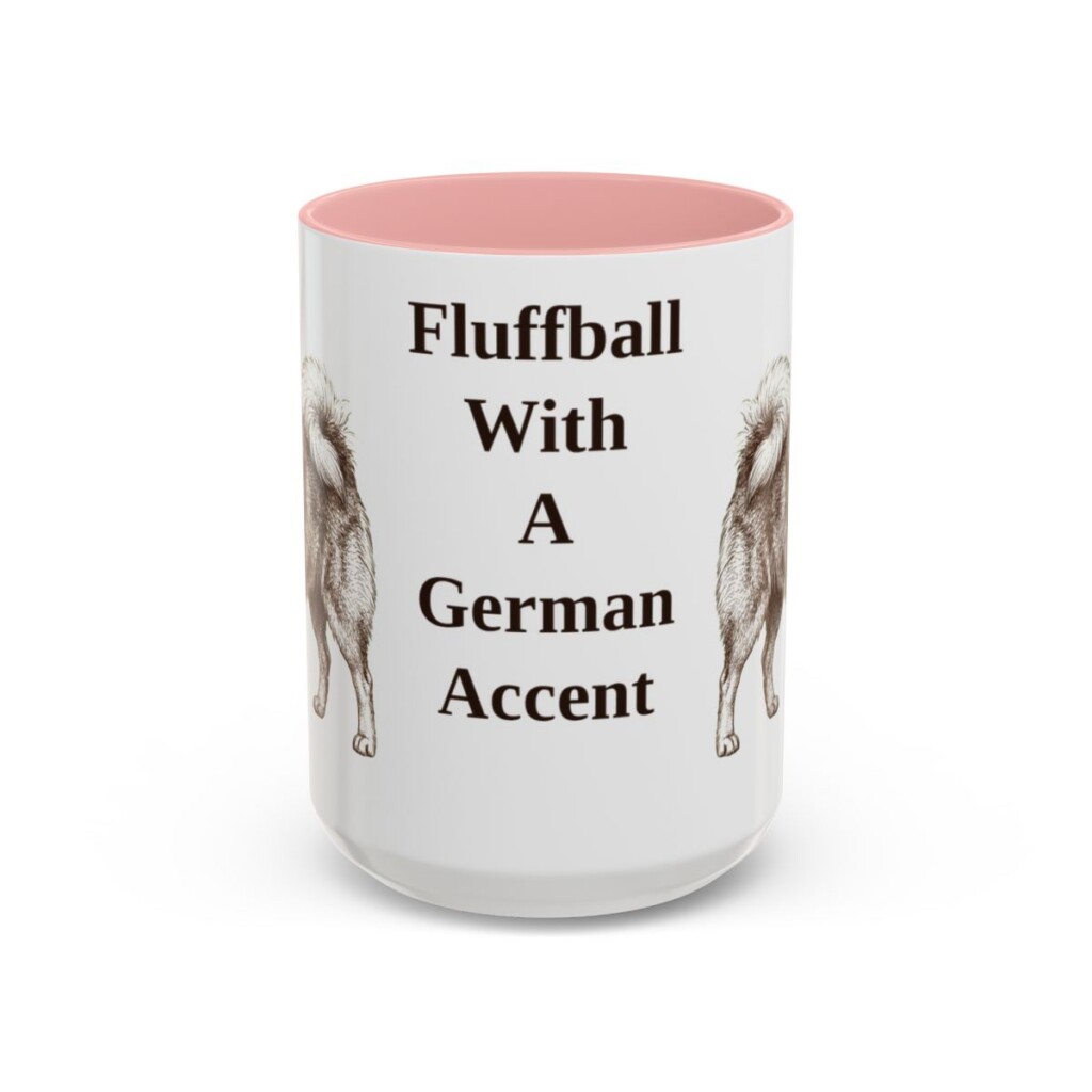 15oz Funny German Spitz Mug, Pink, front view