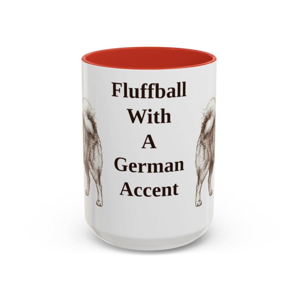 15oz Funny German Spitz Mug, Red, front view