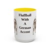 15oz Funny German Spitz Mug, Yellow, front view