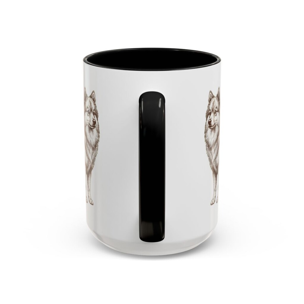 15oz German Spitz Latin Mug, Black, back view