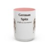 15oz German Spitz Latin Mug, Pink, front view