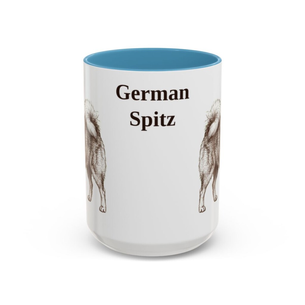 15oz German Spitz Mug, Light Blue, front view