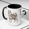 15oz German Spitz Dog Mom Mug, Black, lifestyle photo