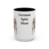 15oz German Spitz Dog Mom Mug, Black, front view