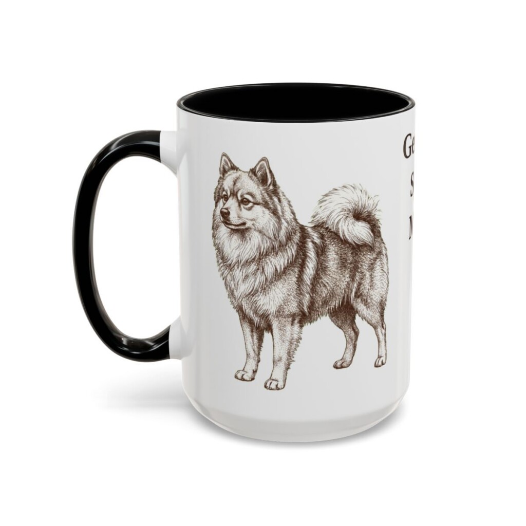 15oz German Spitz Dog Mom Mug, Black, left side view