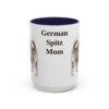 15oz German Spitz Dog Mom Mug, Navy, front view