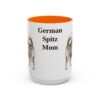 15oz German Spitz Dog Mom Mug, Orange, front view