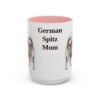 15oz German Spitz Dog Mom Mug, Pink, front view