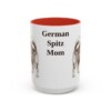 15oz German Spitz Dog Mom Mug, Red, front view