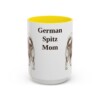 15oz German Spitz Dog Mom Mug, Yellow, front view