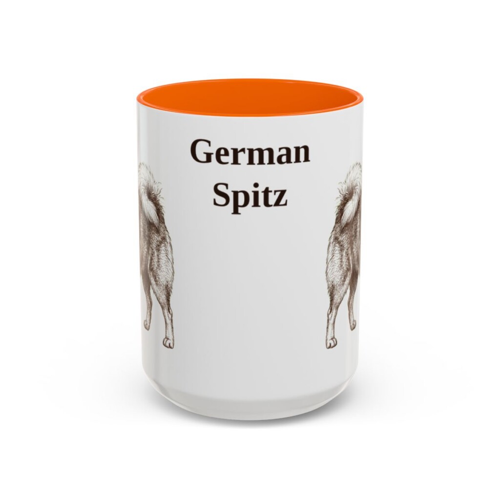 15oz German Spitz Mug, Orange, front view