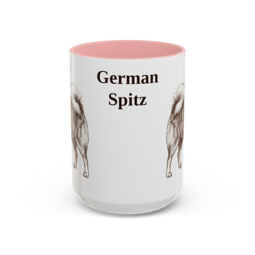 15oz German Spitz Mug, Pink, front view