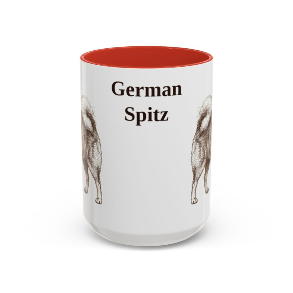 15oz German Spitz Mug, Red, front view