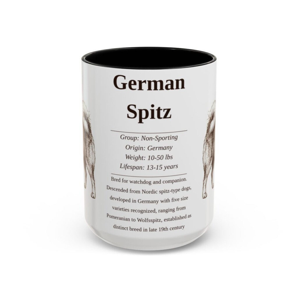 15oz German Spitz Mug, Black, front view