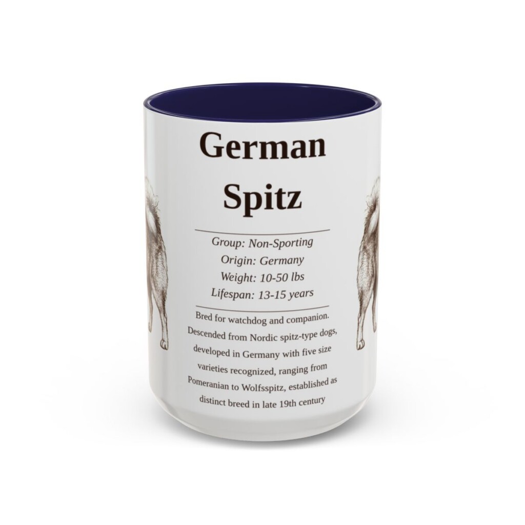 15oz German Spitz Mug, Navy, front view