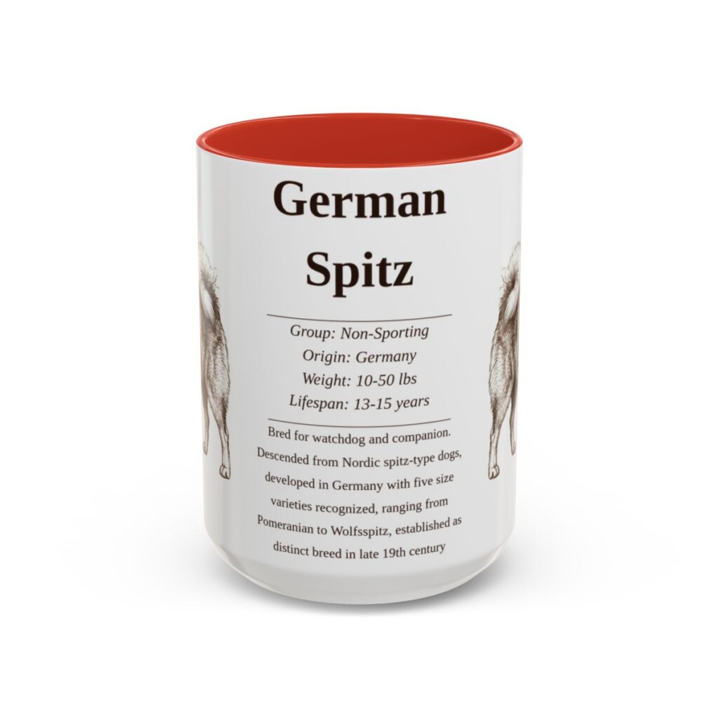 15oz German Spitz Mug, Red, front view