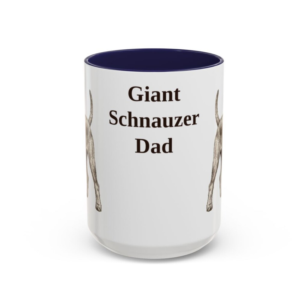 15oz-giant-schnauzer-mug-dad-navy 15oz Giant Schnauzer Dog Dad Mug, Navy, front view